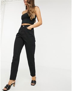 Черные джинсы в винтажном стиле с завышенной талией Missguided