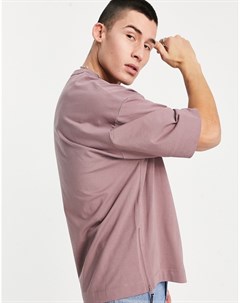 Фиолетовая oversized футболка из плотного материала с молниями по бокам Asos design