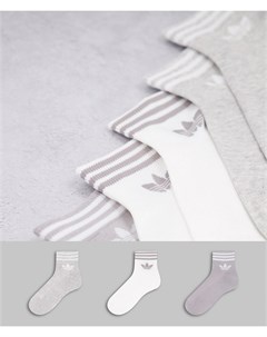 Набор из 3 пар серых носков до щиколотки с фирменным трилистником adicolor Adidas originals