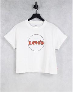 Белая футболка с круглым принтом логотипа и графическим принтом в университетском стиле Levi's®