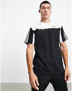 Классическая 2 тонная футболка черного и белого цвета classics Adidas originals