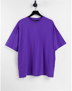 Фиолетовая oversize футболка из органического хлопка с круглым вырезом Asos design