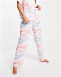 Пижамные брюки из модала розового голубого белого цвета с облаками Выбирай и Комбинируй Asos design