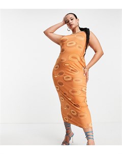 Облегающее платье с коричневым принтом в стиле 70 х Public desire curve