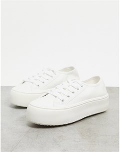 Белые кроссовки на платформе New look