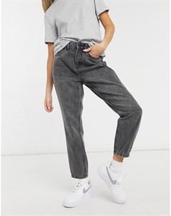 Неэластичные джинсы в винтажном стиле темно серого выбеленного цвета Isabel Noisy may