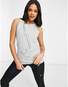 Серая майка с логотипом галочкой Nike Yoga Dry Nike training
