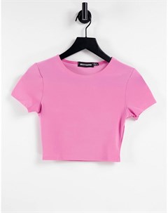 Эксклюзивная розовая укороченная футболка Missy Empire Missyempire