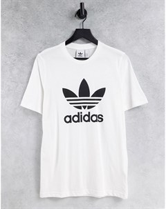 Белая футболка с крупным логотипом adicolor Adidas originals