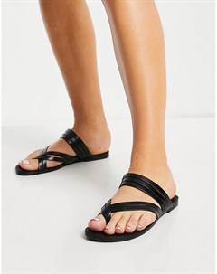 Черные кожаные сандалии с ремешками Tia Vagabond