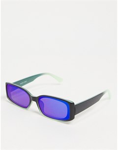 Солнцезащитные очки в прямоугольной оправе синего цвета с эффектом омбре Noisy may