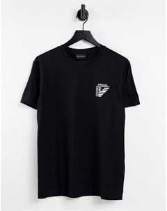 Черная футболка с принтом логотипа на груди Emporio armani