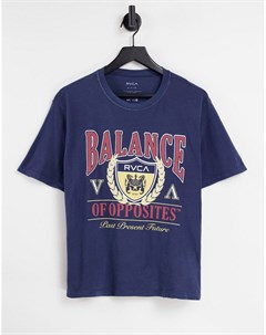 Синяя oversized футболка Balance Rvca