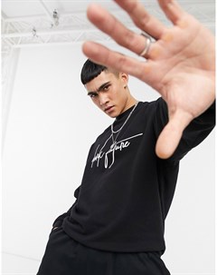 Черный свитшот в стиле oversized с логотипом надписью ASOS Dark Futur Asos dark future