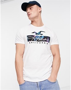 Белая футболка с логотипом в стиле тай дай Hollister