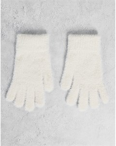 Кремовые суперпушистые перчатки Accessorize