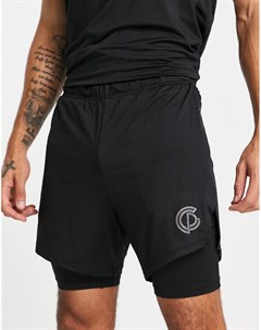 Черные спортивные шорты 2 в 1 от комплекта GymPro Apparel Gym pro
