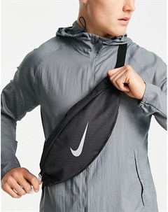 Черная сумка кошелек на пояс с металлизированным логотипом Heritage Nike