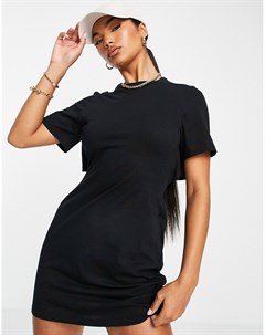 Черное платье рубашка мини с открытой спиной Asos design