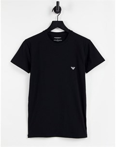 Черная футболка с контрастным логотипом на спине Emporio armani bodywear