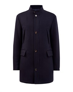 Шерстяное пальто оттенка индиго в классическом стиле Eleventy