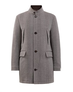 Пальто из плотной шерстяной ткани с графическим узором Eleventy