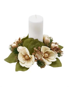 Декоративное кольцо для свечи цветы белый 18 см Edg