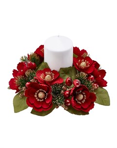 Декоративное кольцо для свечи цветы красный 23 см Edg