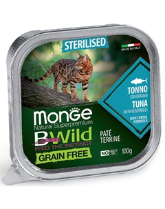 Консервы Cat Bwild Grain free из тунца с овощами для кошек 100 г Тунец Monge