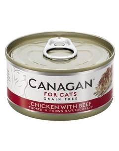 Консервы с цыпленком с говядиной для кошек и котят 75 г Canagan