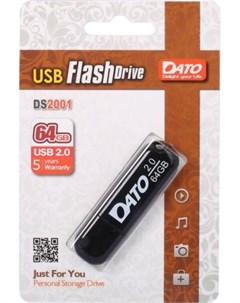 Флешка 64Gb DS2001 64G USB 2 0 черный Dato