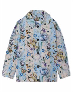 Джинсовая куртка с цветочным принтом Burberry kids