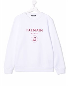 Толстовка с тисненым логотипом Balmain kids