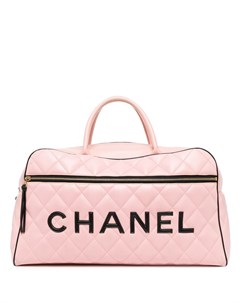 Дорожная сумка с тисненым логотипом Chanel pre-owned