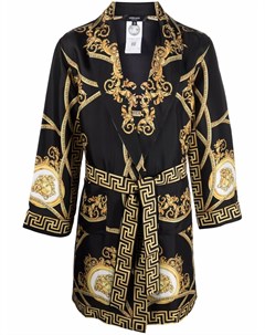 Шелковый халат с принтом Barocco Versace