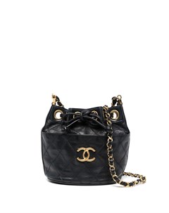 Стеганая сумка ведро 1980 1990 х годов с логотипом CC Chanel pre-owned