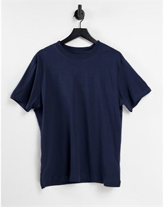 Свободная футболка темно синего цвета Weekday