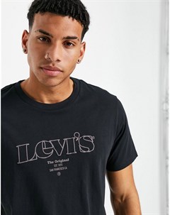 Черная футболка с крупным логотипом с засечками Levi's®