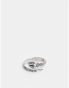 Серебристое кольцо с дизайном змея Asos design