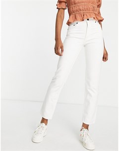 Белые прямые джинсы с завышенной талией French connection