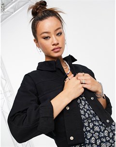 Черная укороченная легкая куртка с карманами в утилитарном стиле Topshop