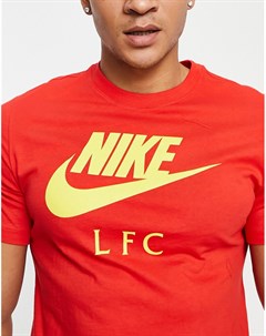 Красная футболка с логотипом галочкой Liverpool FC Futura Nike football