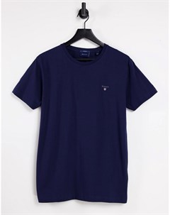 Темно синяя футболка с логотипом Gant