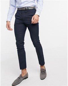 Темно синие строгие брюки скинни New look