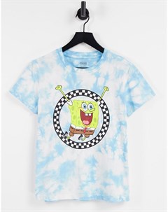 Голубая футболка с принтом тай дай X Spongebob Jump Out Vans
