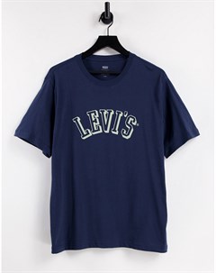 Синяя футболка свободного кроя с логотипом в университетском стиле Levi's®