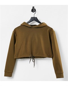 Укороченный свитер насыщенного темно коричневого цвета с завязкой спереди от комплекта Parisian petite
