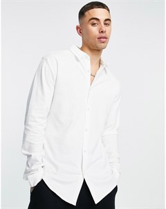 Рубашка из трикотажа белого цвета с длинными рукавами River island