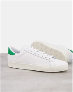 Белые кроссовки с зеленой вставкой Rod Laver Adidas originals