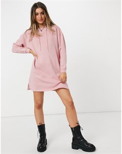Трикотажное платье худи мини розового цвета Pieces